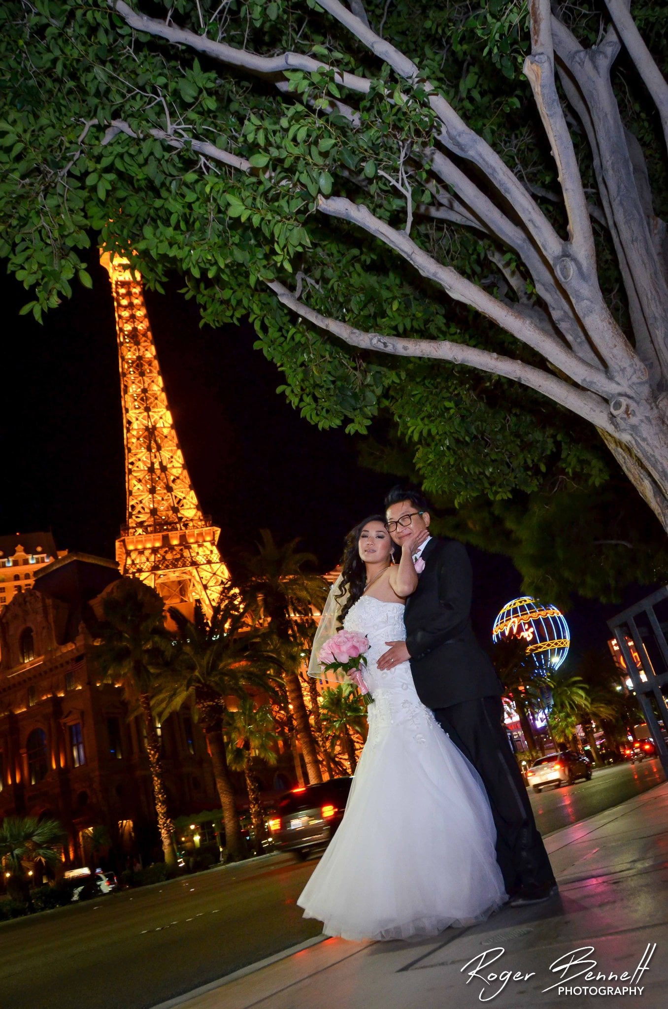 Couple at Las Vegas desert wedding